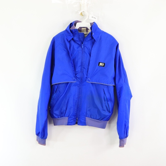 80s Frank Short Mens Medium Running Jacket Blue - Picture 1 of 8
